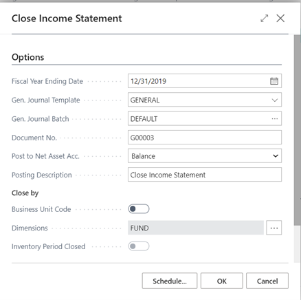 Close Income Statement