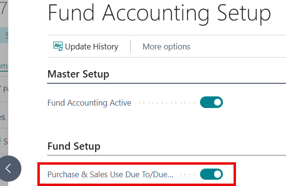 Due to/Due From = ON