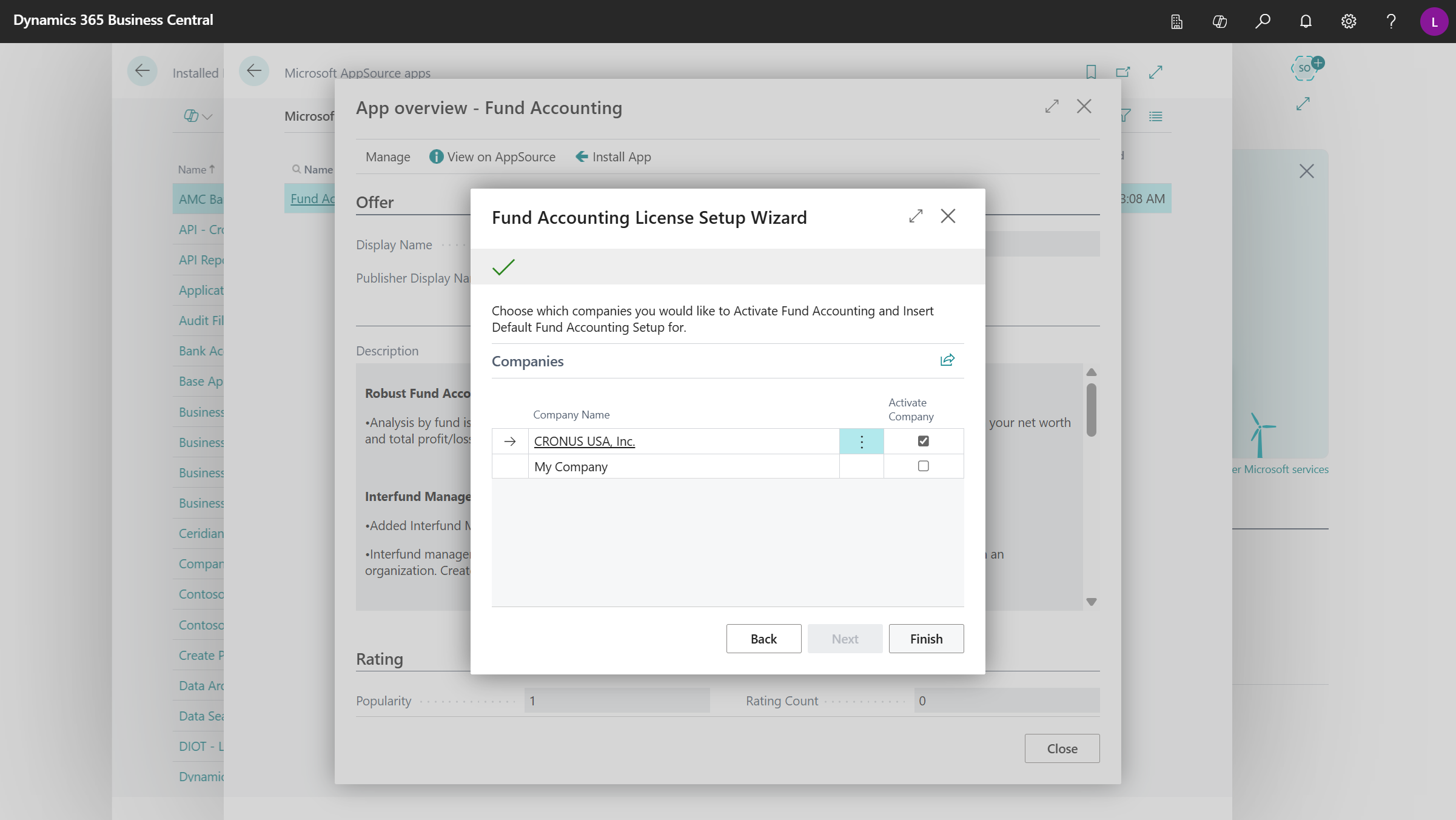 Fund Accounting Installation