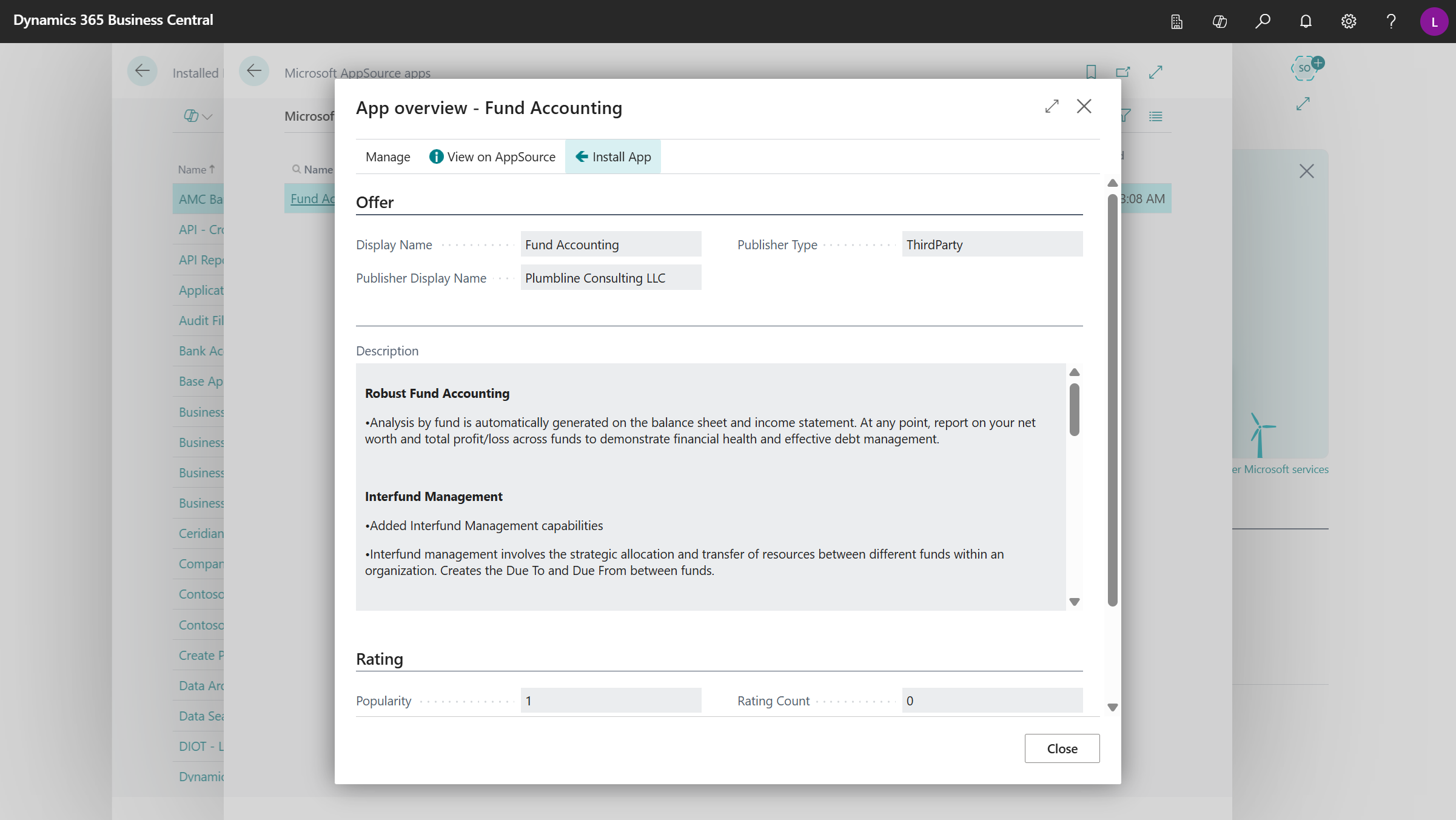 Fund Accounting Installation