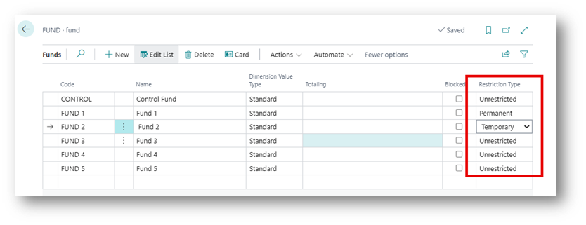 Fund Card Restriction Types